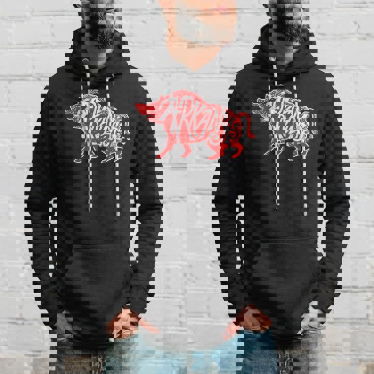 Arkansas Hog Hunting Animal Wild Boar Vintage Hoodie Gifts for Him