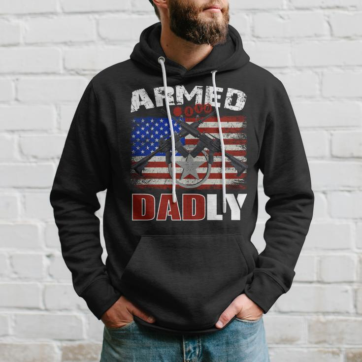 Armed And Dadly Funny 2023 Deadly Father For Fathers Day Hoodie Gifts for Him