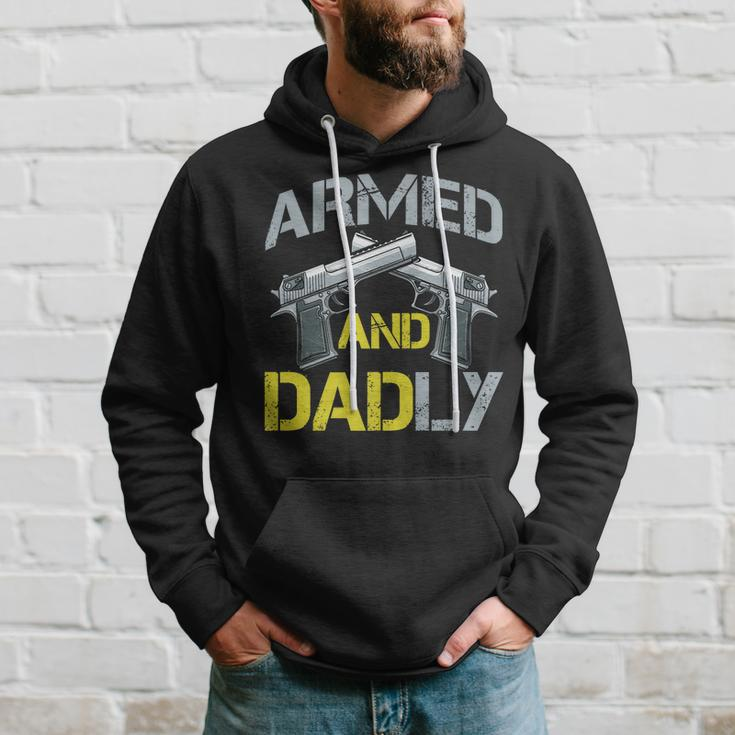 Armed And Dadly Funny Armed Dad Pun Deadly Fathers Day Hoodie Gifts for Him