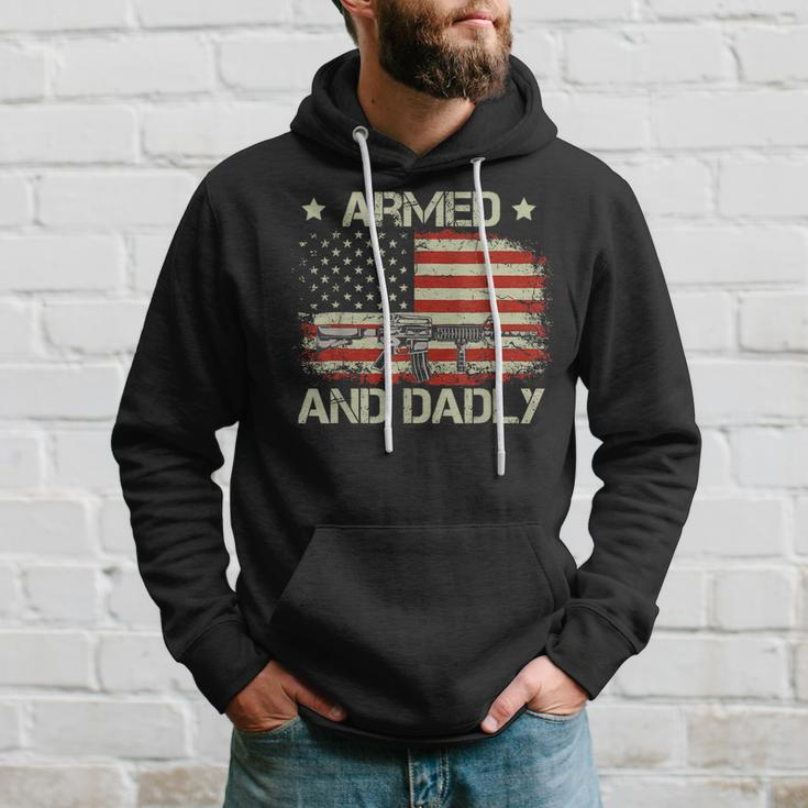 Armed And Dadly Funny Dadly Fathers Day Hoodie Gifts for Him