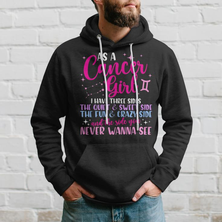 As A Cancer Girl I Have Three Sides - Astrology Zodiac Sign Hoodie Gifts for Him