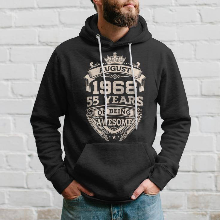 August 1968 55 Years Of Being Awesome 55Th Birthday Hoodie Gifts for Him