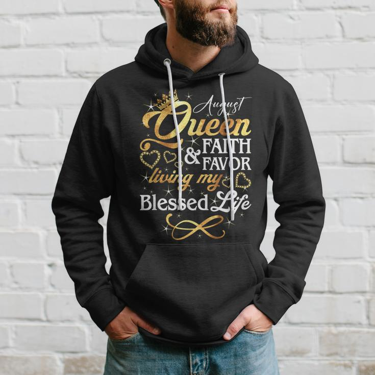 August Queen Living My Blessed Life Birthday Queen Crown Hoodie Gifts for Him