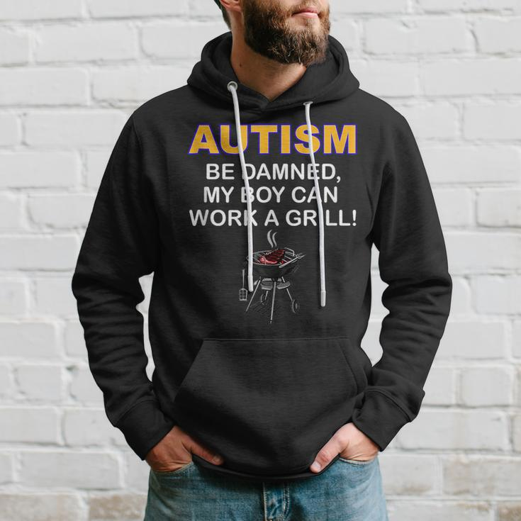 Autism Be Damned My Boy Can Work A Grill Autism Awareness Autism Funny Gifts Hoodie Gifts for Him