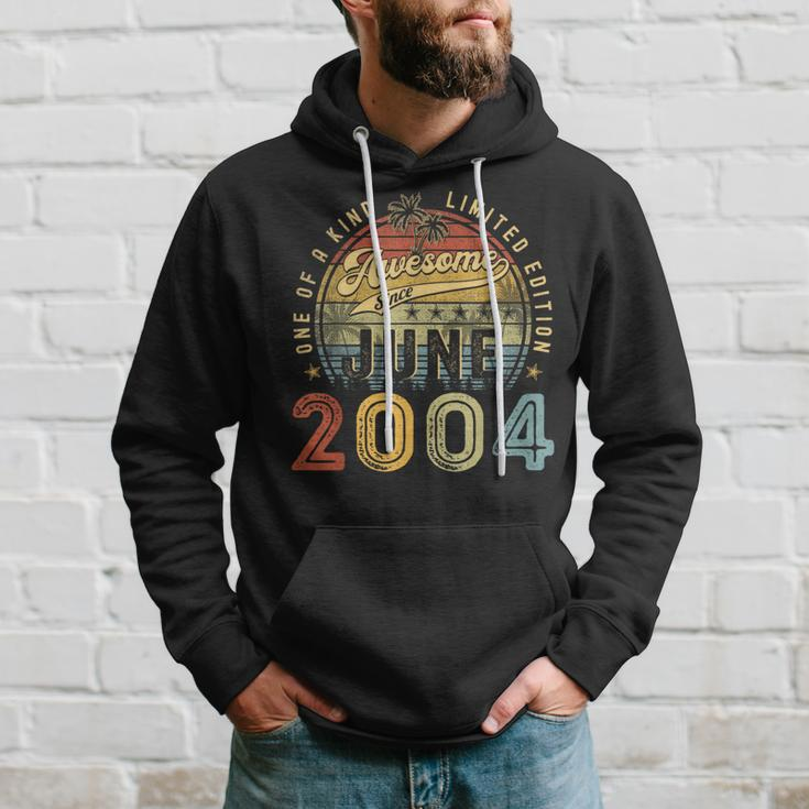 Awesome Since June 2004 Vintage 19Th Birthday Party Retro Hoodie Gifts for Him