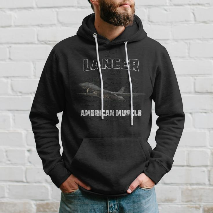 B-1 Lancer Bomber Airplane American Muscle Hoodie Gifts for Him