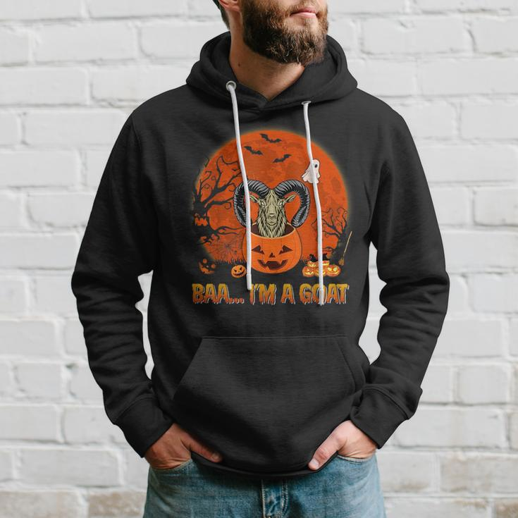 Baa Im Funny Goat Halloween Goat In Scary Pumpkins Farmer Hoodie Gifts for Him