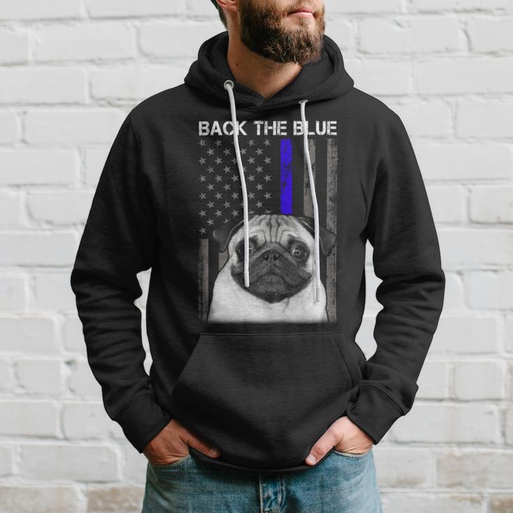 Back The Blue Thin Blue Line Us Flag Pug Do Hoodie Gifts for Him