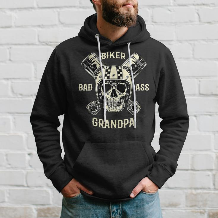 Bad Ass Biker Grandpa Motorcycle Fathers Day Gift Gift For Mens Hoodie Gifts for Him