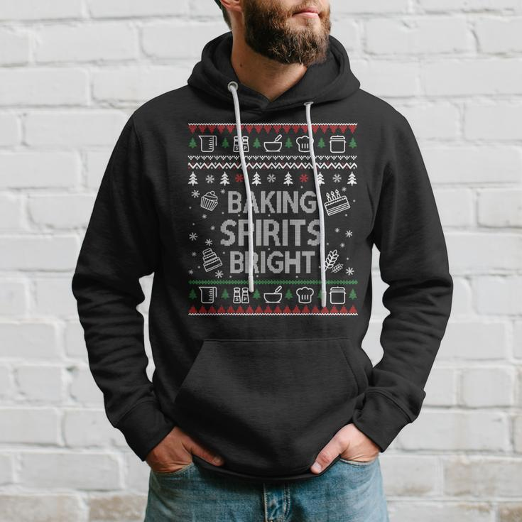 Baking Spirits Bright Ugly Christmas Sweater Holiday Bakers Hoodie Gifts for Him