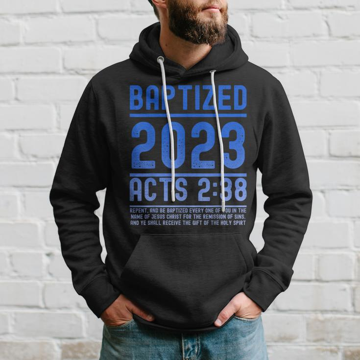 Baptized In 2023 Bible Verse For Christian Water Baptisms Hoodie Gifts for Him