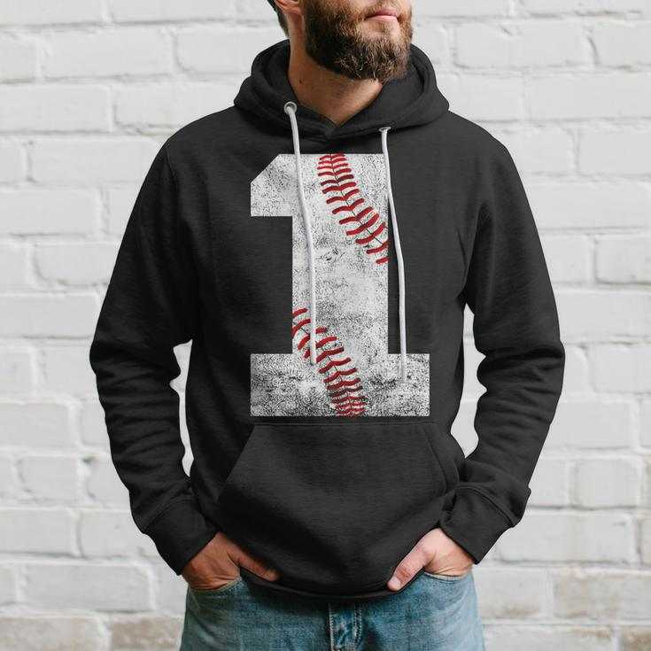 Baseball Jersey Number 1 Vintage 1St Birthday Hoodie Gifts for Him