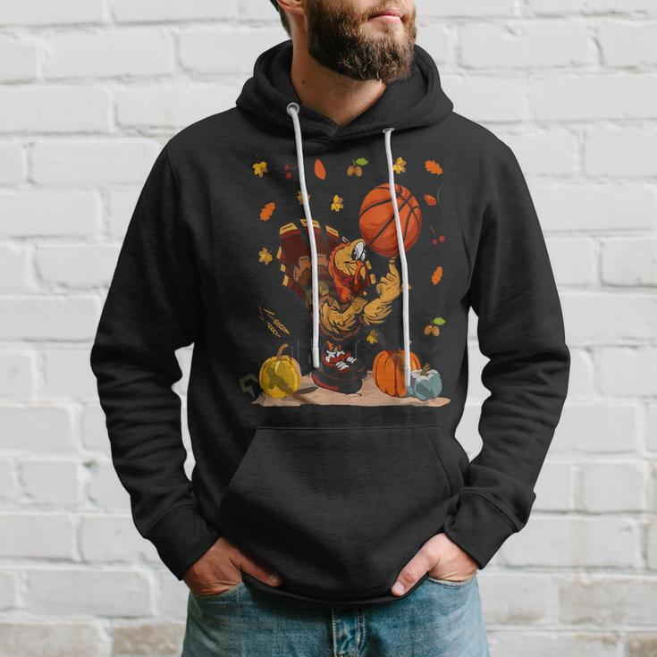 Basketball Player Turkey Day Thanksgiving Sport Hoodie Gifts for Him