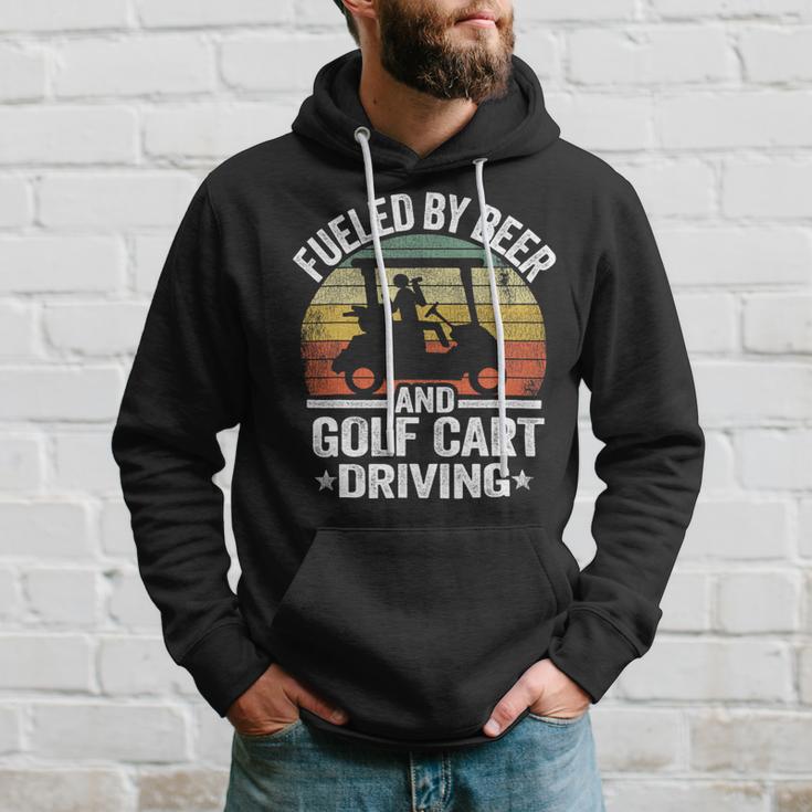 Beer Fueled By Beer And Golf Cart Driving Humor Funny Golfing Hoodie Gifts for Him