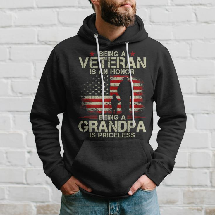 Being A Veteran Is An Honor Being A Grandpa Is Priceless Gift For Mens Hoodie Gifts for Him