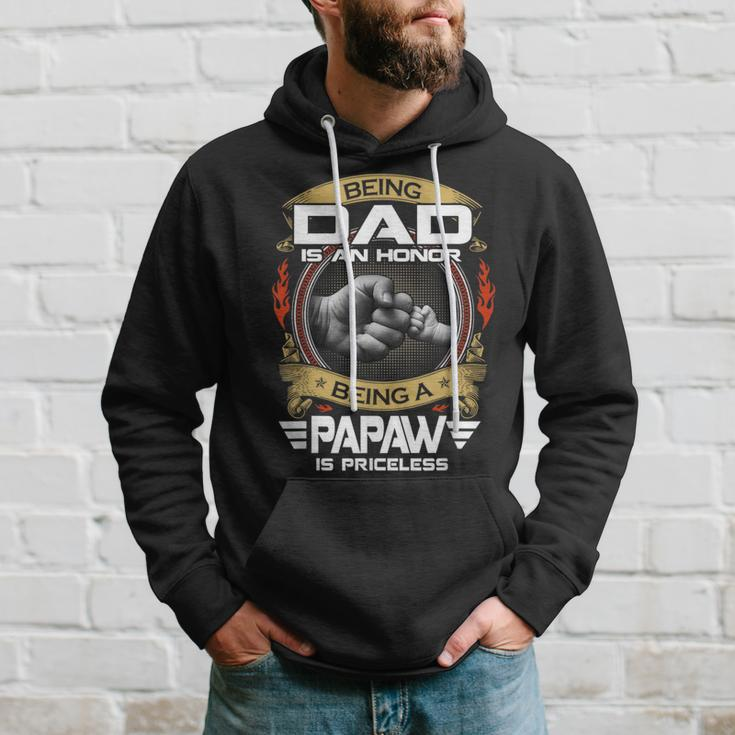Being Dad Is An Honor Being Papaw Is Priceless Vintage Dad Hoodie Gifts for Him