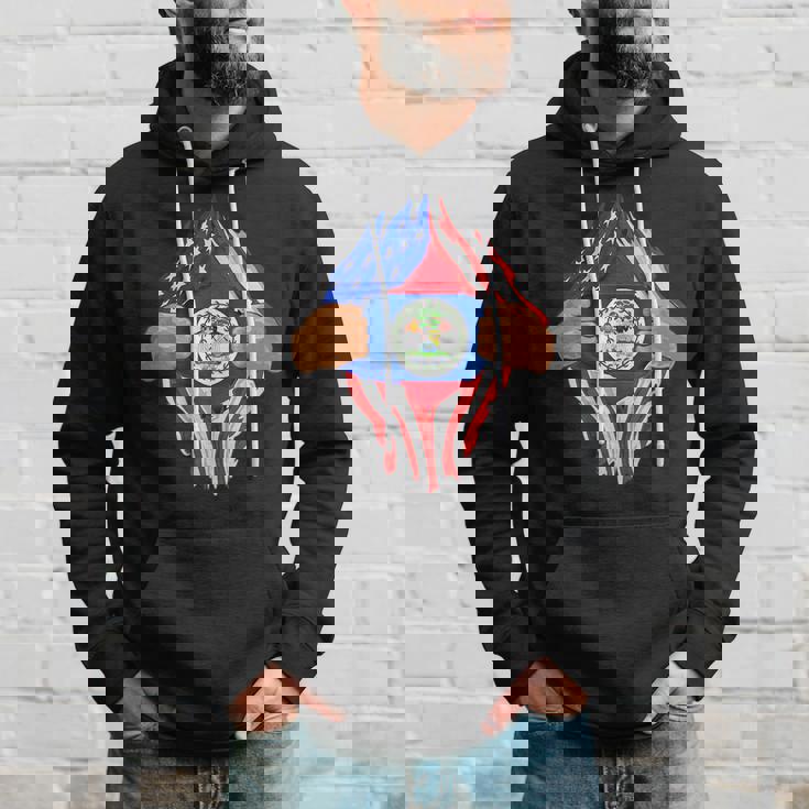 Belizean Blood Inside Me | Belize Flag Gift Hoodie Gifts for Him