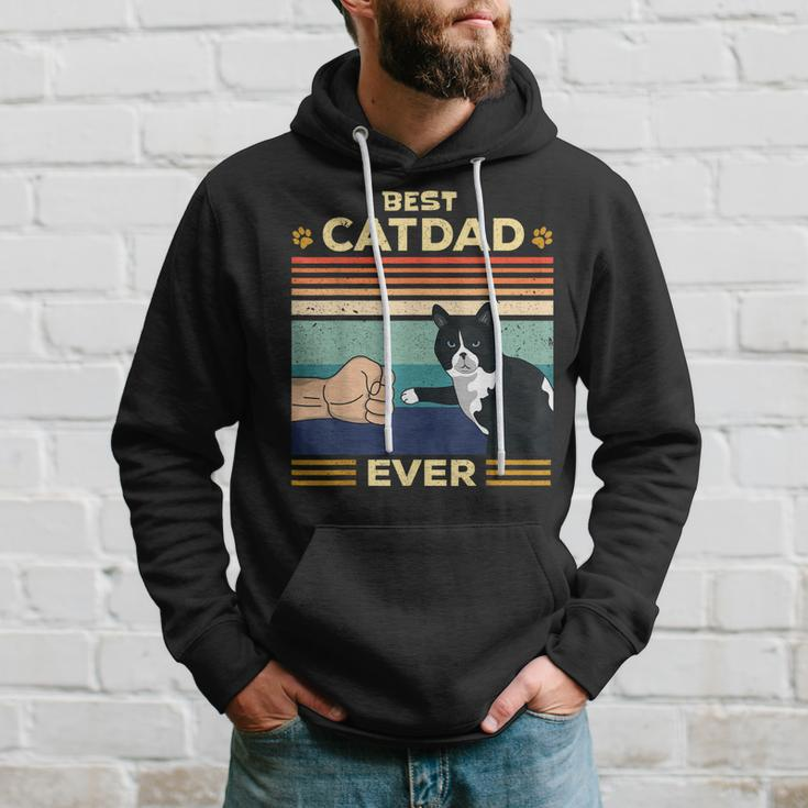 Best Cat Dad Ever Vintage Retro Cat Gifts Men Fathers Day Hoodie Gifts for Him