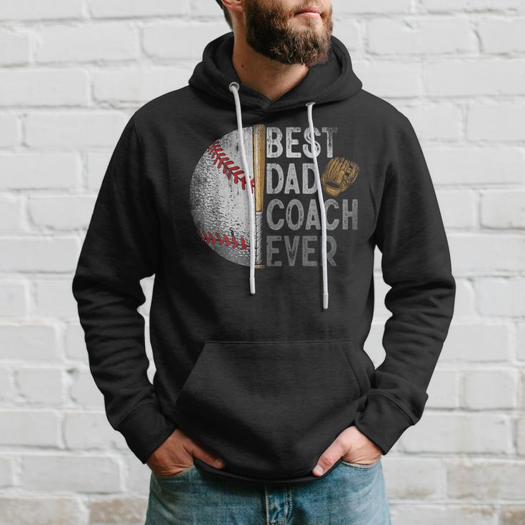 Best Dad Coach Ever Funny Baseball For Sport Lovers Fan Hoodie Gifts for Him