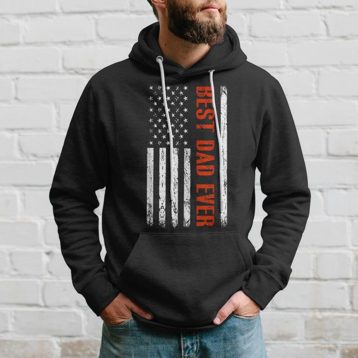 Best Dad Ever With Us Flag American Fathers Day Hoodie Gifts for Him