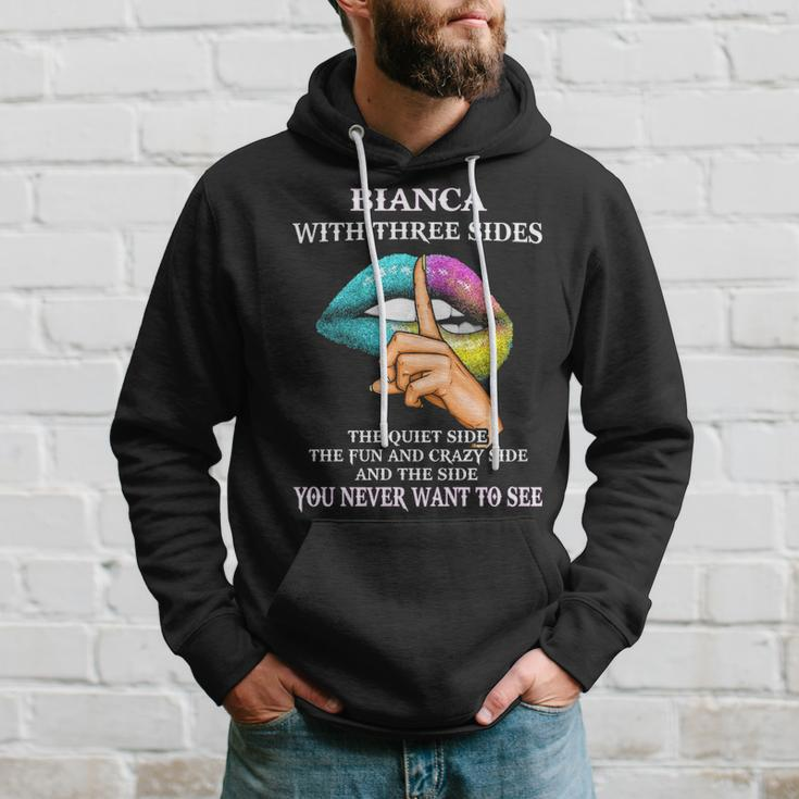 Bianca Name Gift Bianca With Three Sides Hoodie Gifts for Him