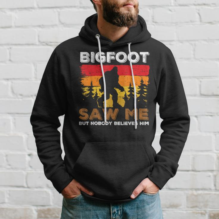 Bigfoot Saw Me But Nobody Believes Him Funny Sasquatch Retro Sasquatch Funny Gifts Hoodie Gifts for Him