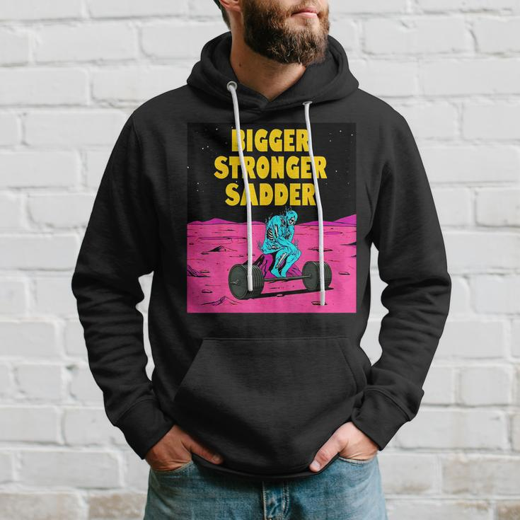 Bigger Stronger Sadder Weightlifting Bodybuilding Fitness Weightlifting Funny Gifts Hoodie Gifts for Him