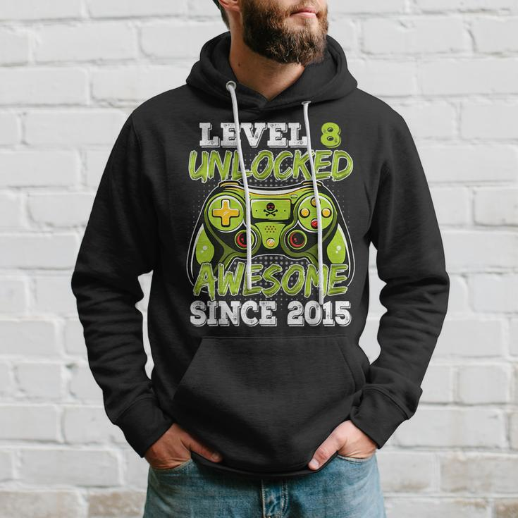 Birthday Boy Video Game Level 8 Unlocked Awesome Since 2015 Hoodie Gifts for Him