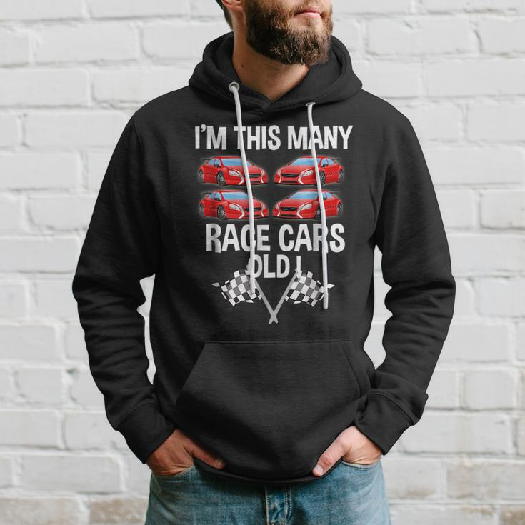 Birthday For Boys 4 Im This Many Race Cars Old Cars Funny Gifts Hoodie Gifts for Him