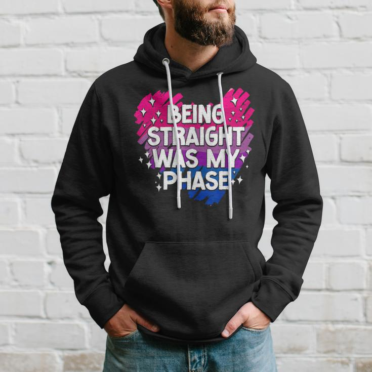 Bisexual Bi Pride Flag Being Straight Was My Phase Hoodie Gifts for Him