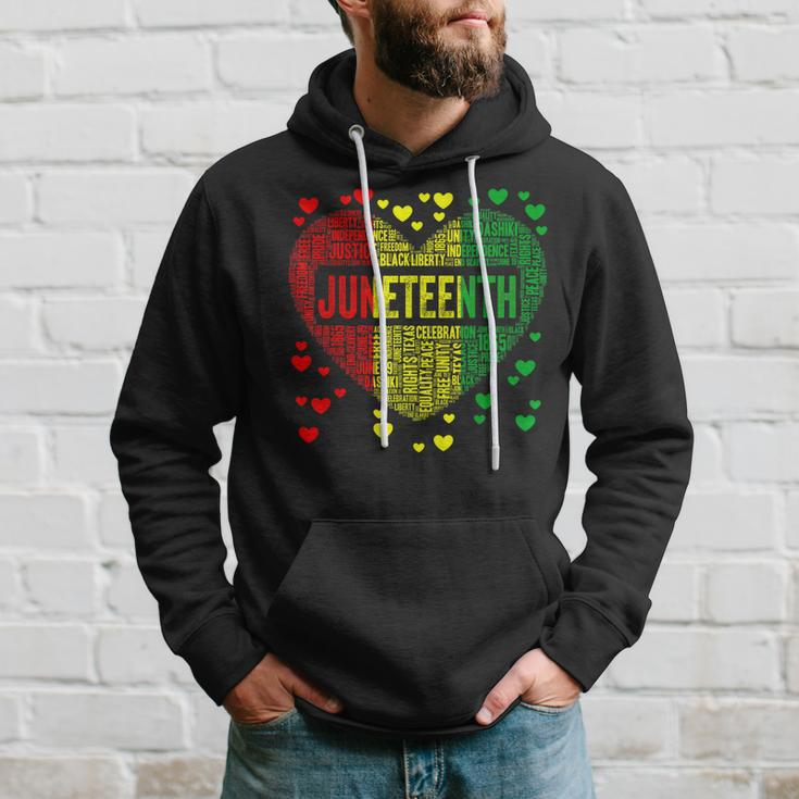 Black History Heart Junenth Melanin African American Hoodie Gifts for Him