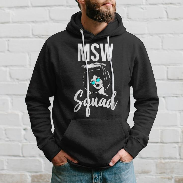 Black Queen Msw Social Work Squad Masters Graduation Hoodie Gifts for Him