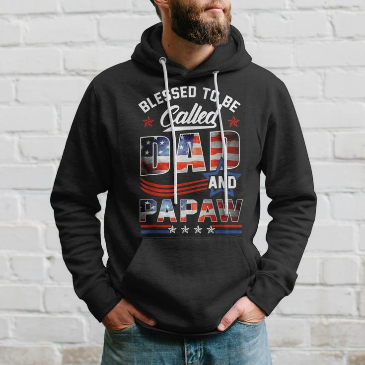 Blessed To Be Called Dad And Papaw Fathers Day America Flag Gift For Mens Hoodie Gifts for Him