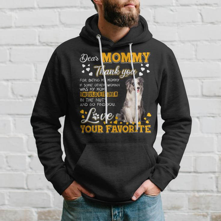 Blue Merle Collie Dear Mommy Thank You For Being My Mommy Hoodie Gifts for Him