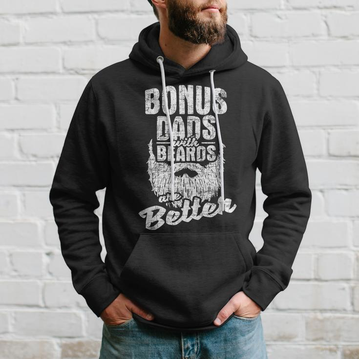 Bonus Dads With Beards - Fatherhood Stepdad Stepfather Uncle Hoodie Gifts for Him