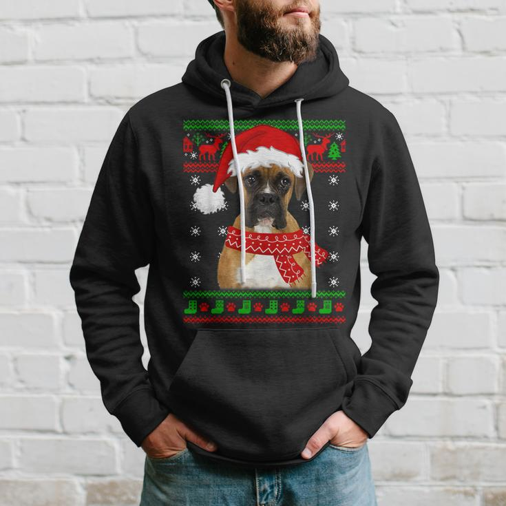 Boxer Dog Ugly Sweater Christmas Puppy Dog Lover Hoodie Gifts for Him