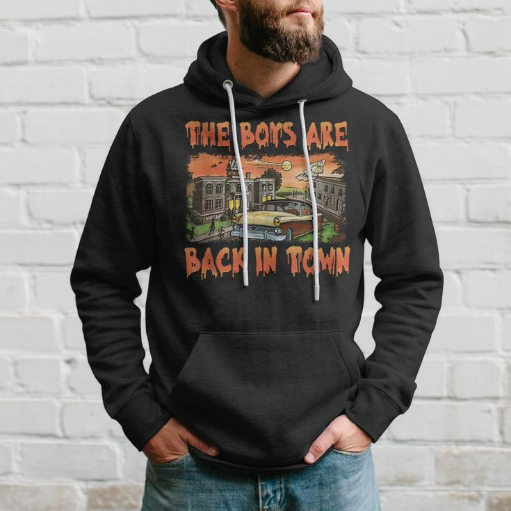The Boys Are Back In Town Scary Halloween Town Spooky Season Hoodie Gifts for Him