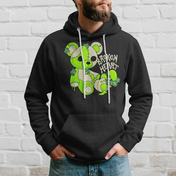 Broken Heart Bear 6 Retro Electric Green Shoes Matching Hoodie Gifts for Him