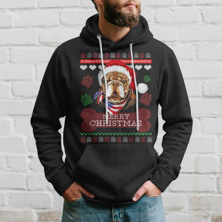 Bulldog Owner Ugly Christmas Sweater Style Hoodie Gifts for Him