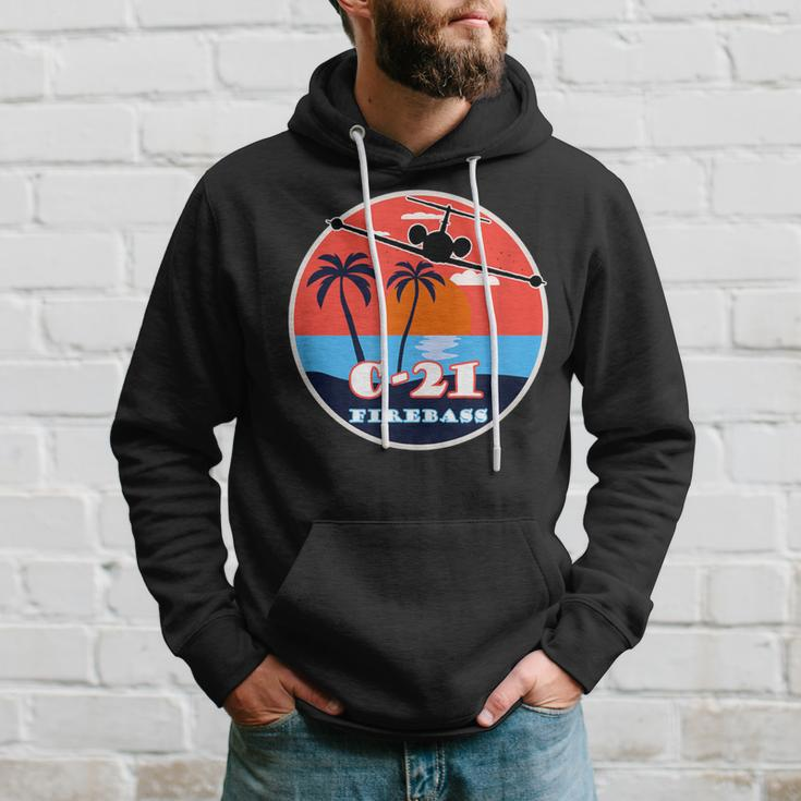 C-21 Learjet Firebass Vintage Sunset Hoodie Gifts for Him