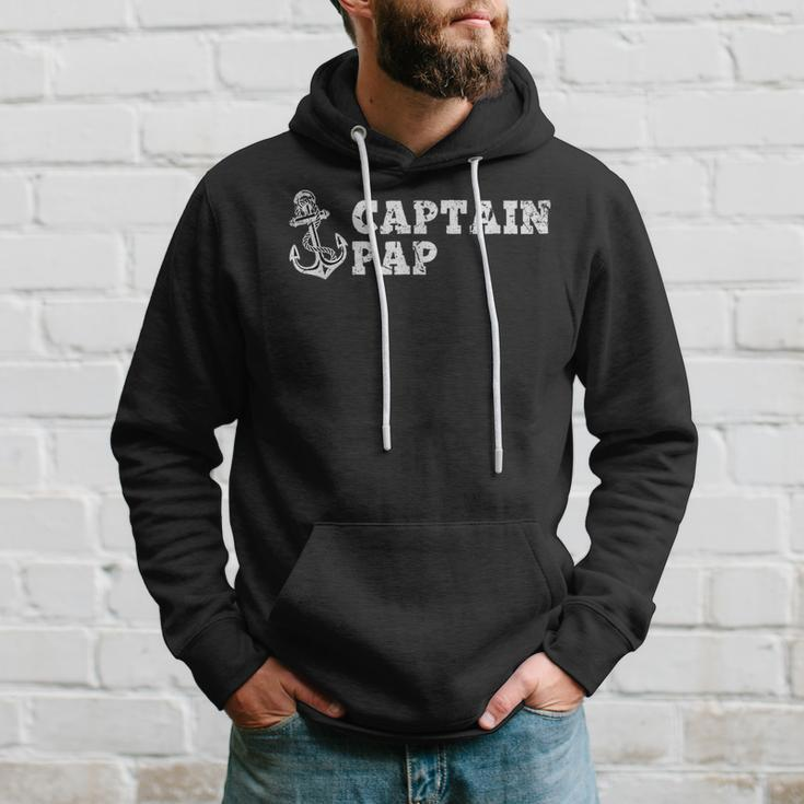 Captain Pap Sailing Boating Vintage Boat Anchor Funny Hoodie Gifts for Him