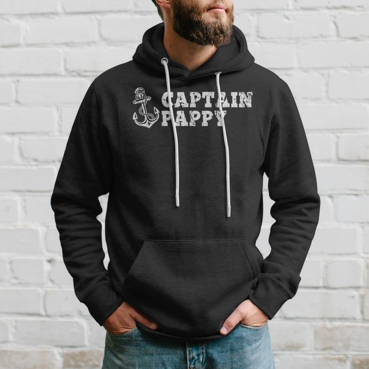 Captain Pappy Sailing Boating Vintage Boat Anchor Funny Hoodie Gifts for Him