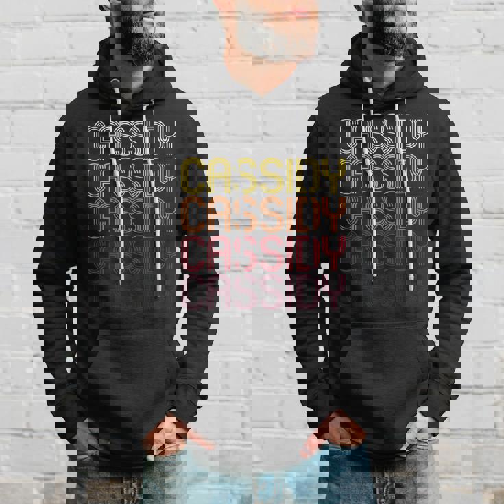 Cassidy Retro Wordmark Pattern Vintage Style Hoodie Gifts for Him
