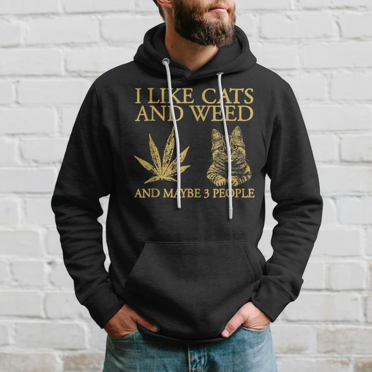 I Like Cats And Weed And Maybe 3 People Hoodie Gifts for Him