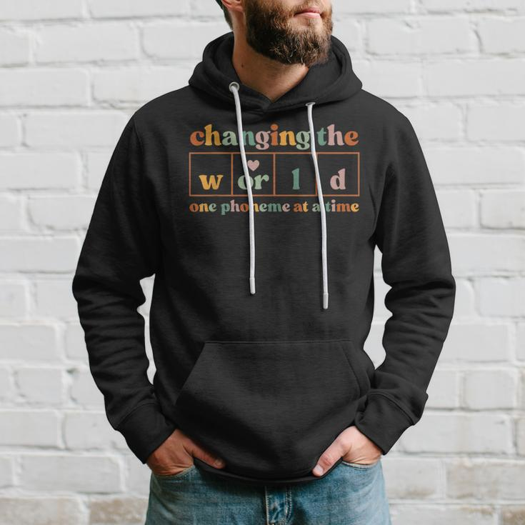 Changing The World One Phoneme At A Time Vintage Quotes Hoodie Gifts for Him
