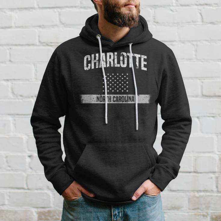 Charlotte North Carolina Pride Distressed Usa Flag Hoodie Gifts for Him