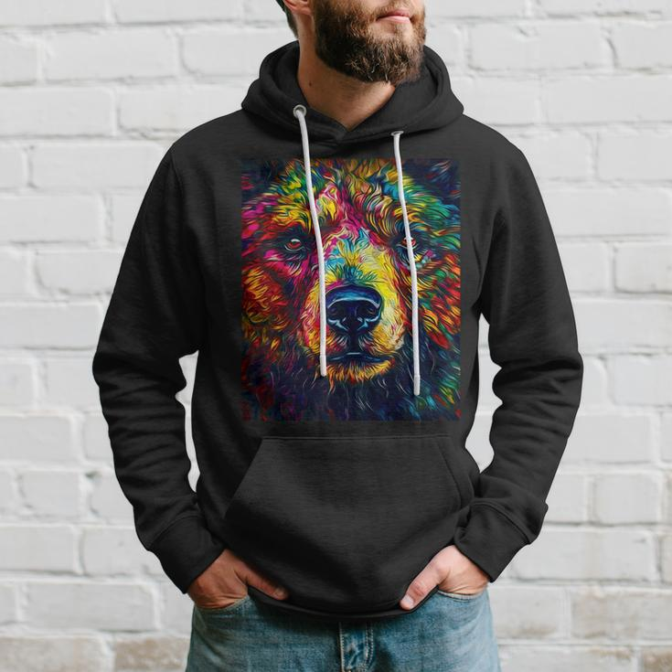 Colorful Grizzly Bear Closeup Hoodie Gifts for Him