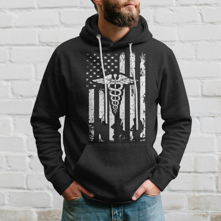 Combat Medic Us Flags Usa American Military Hoodie Gifts for Him