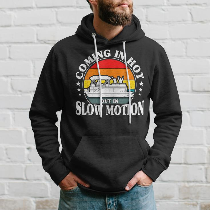 Coming In Hot But In Slow Motion Pontoon Boat Captain Men Hoodie Gifts for Him