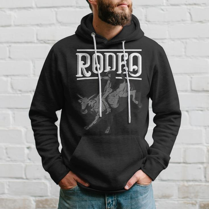 Cool Rodeo Funny Bull Rider Cowboy Cattle Ride Lover Outfit Hoodie Gifts for Him